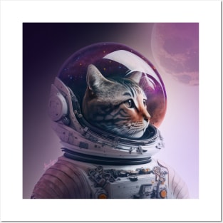 Astronaut cat Posters and Art